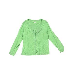 J. Jill Organic Cotton Button Front Lightweight V Neck Cardigan Size Large